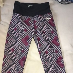 Saucony multicolored running tights, size XS